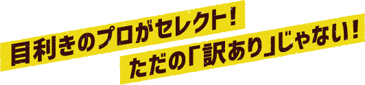 目利きのプロがセレクト！ただの「訳あり」じゃない！